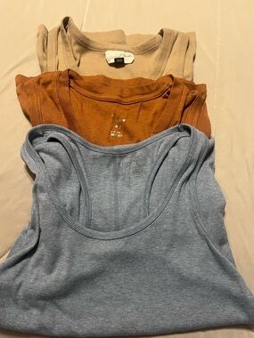 Ribbed Tank Top Bundle - Blue, Rust, Beige